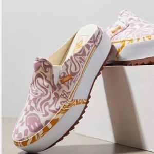 VANS Wavy Daze Platform Purple Pink Checkered Mule Slip On Womens Sneakers 10